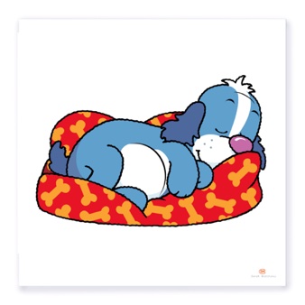 Sleepy puppy from Snappy Bedtime children's book